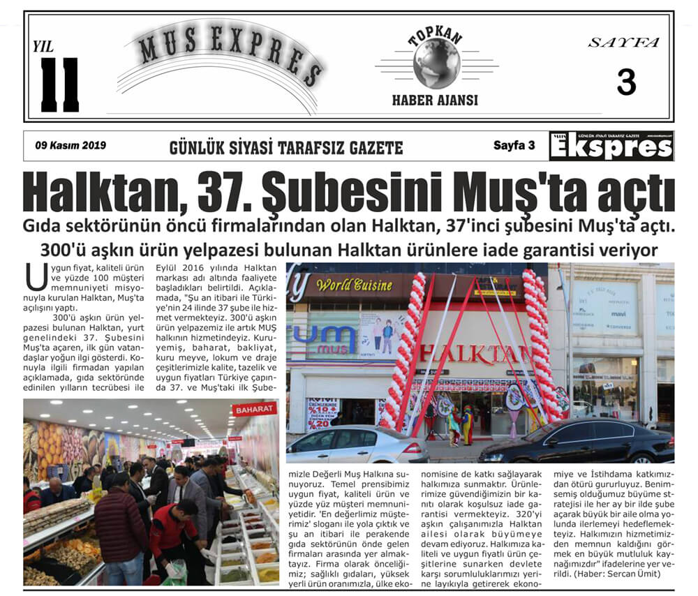 Halktan, 37. Şubesini Muş’ta açtı